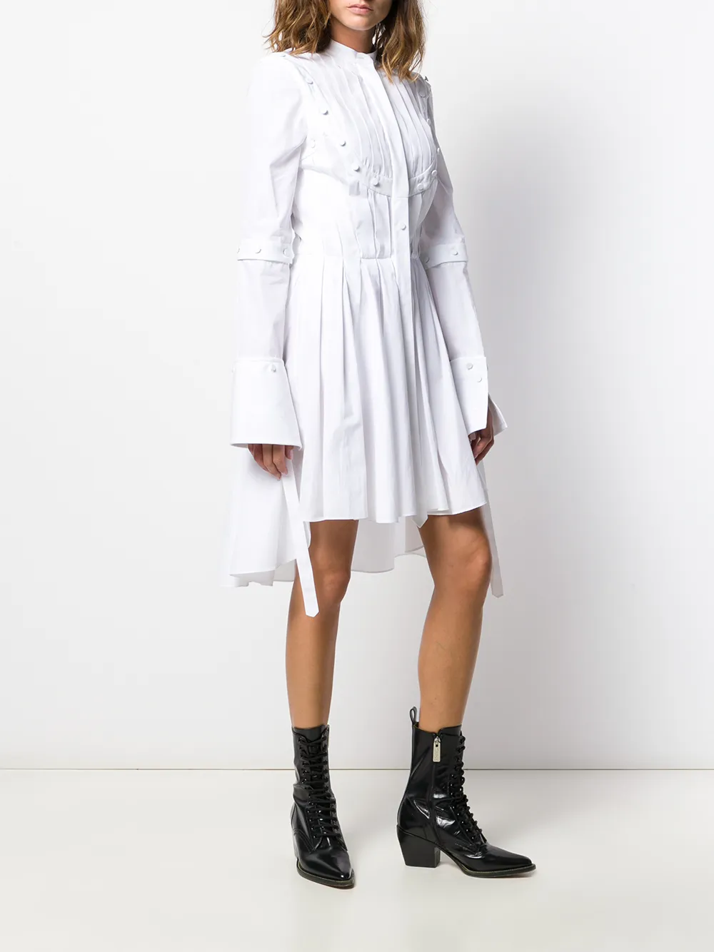 Alexander McQueen Geplooide blousejurk Wit