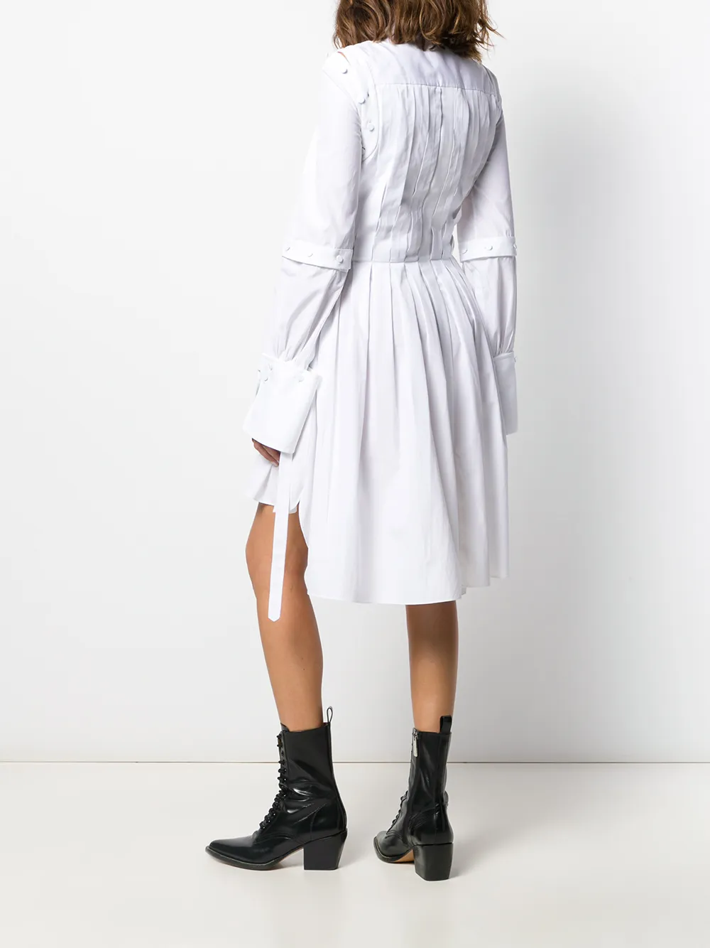 Alexander McQueen Geplooide blousejurk Wit