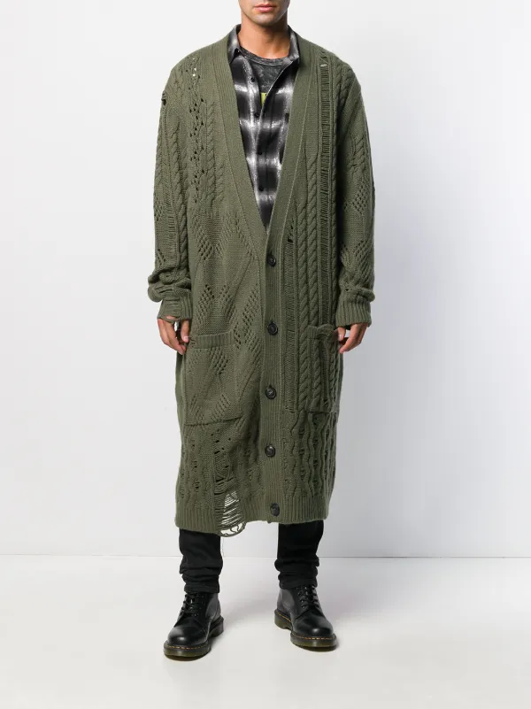 mens distressed cardigan