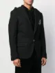 Balmain hooded logo patch blazer