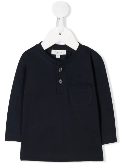 Aletta button detail jersey T-shirt