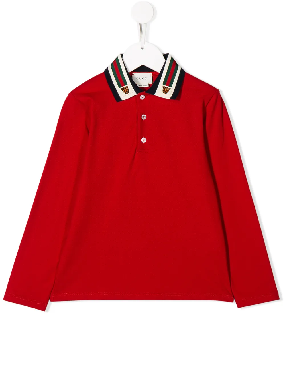 фото Gucci kids рубашка-поло с контрастными полосками и отделкой web
