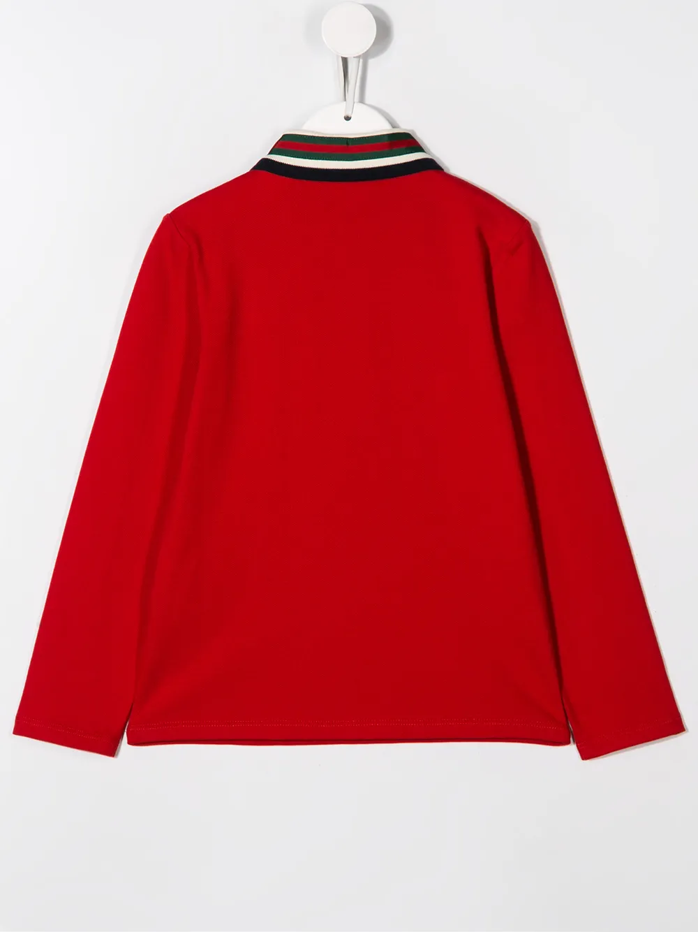 фото Gucci kids рубашка-поло с контрастными полосками и отделкой web