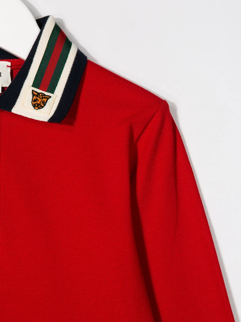 фото Gucci kids рубашка-поло с контрастными полосками и отделкой web