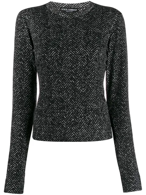 Dolce & Gabbana chevron round neck sweater