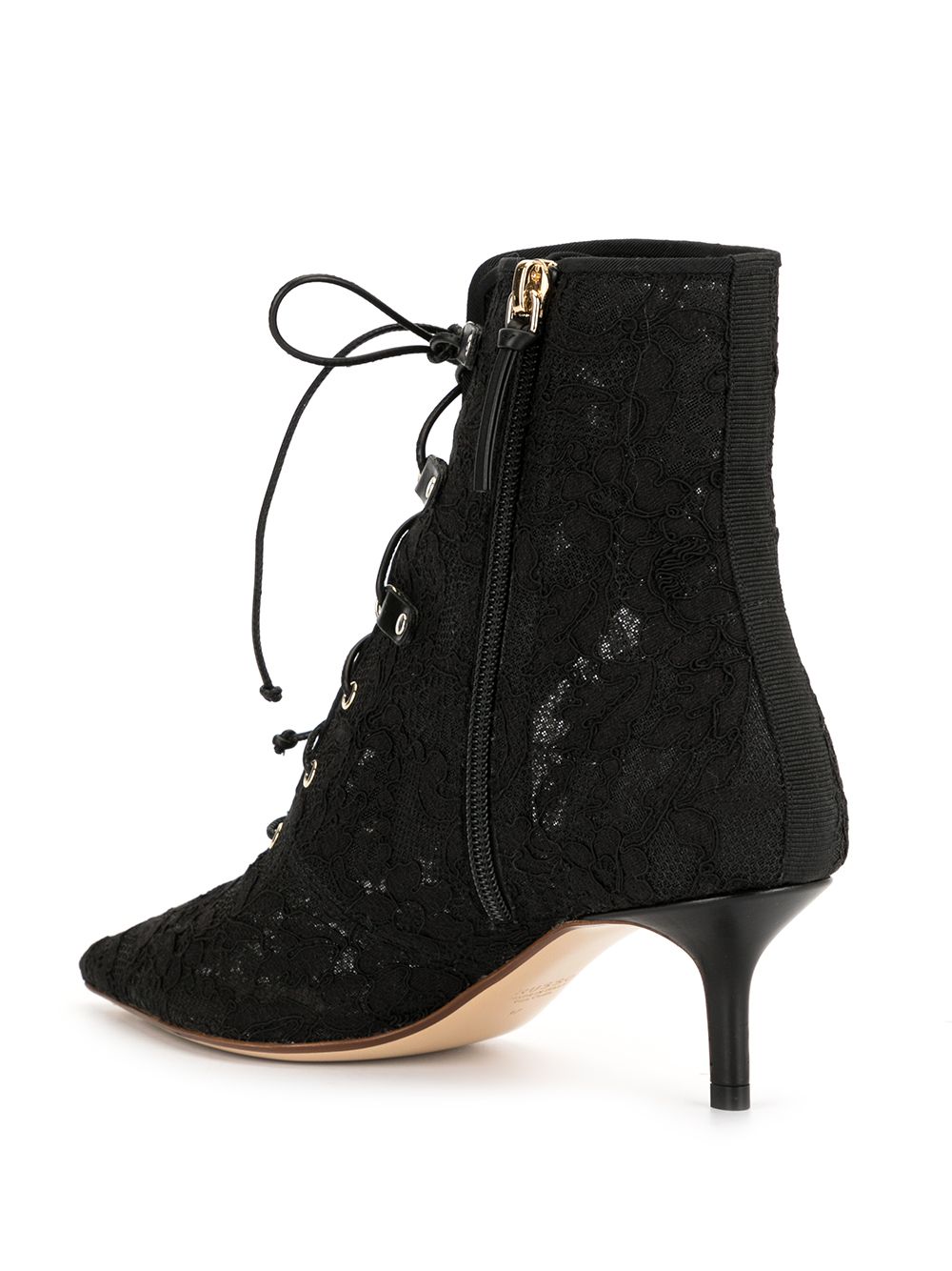 фото Francesco Russo Lace Kitten Heel Bootie with Lace-up