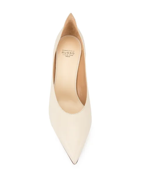 FRANCESCO RUSSO POINTED TOE PUMP KITTEN HEEL