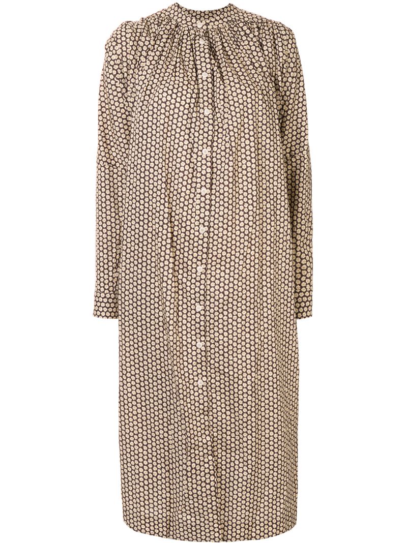 Shop Casey Casey Chrysantheme Shift Dress In Brown