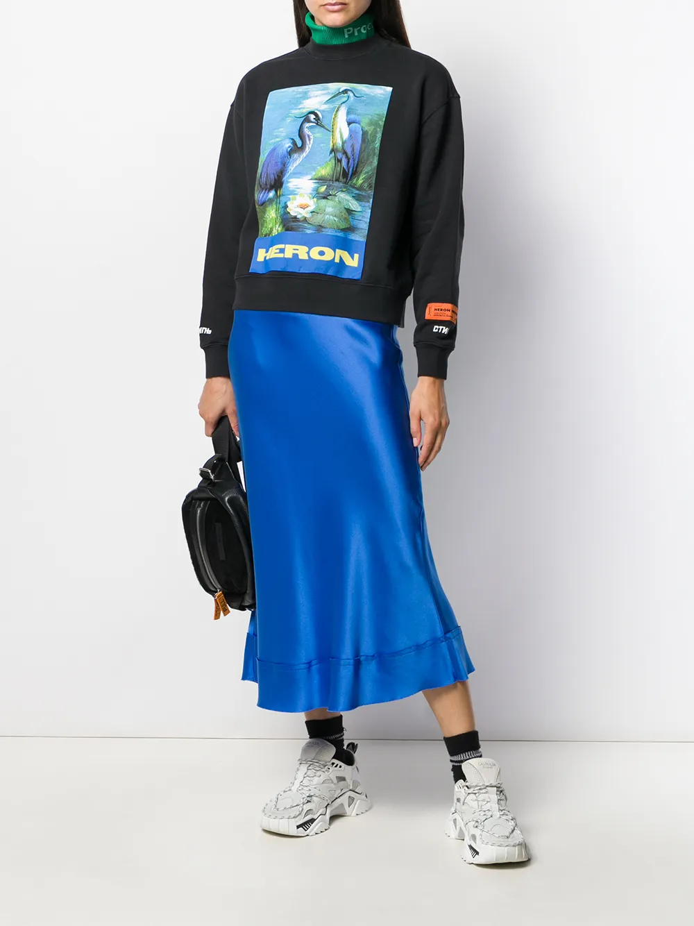  Heron Preston Sweatshirt Mit Logo Print   Schwarz 