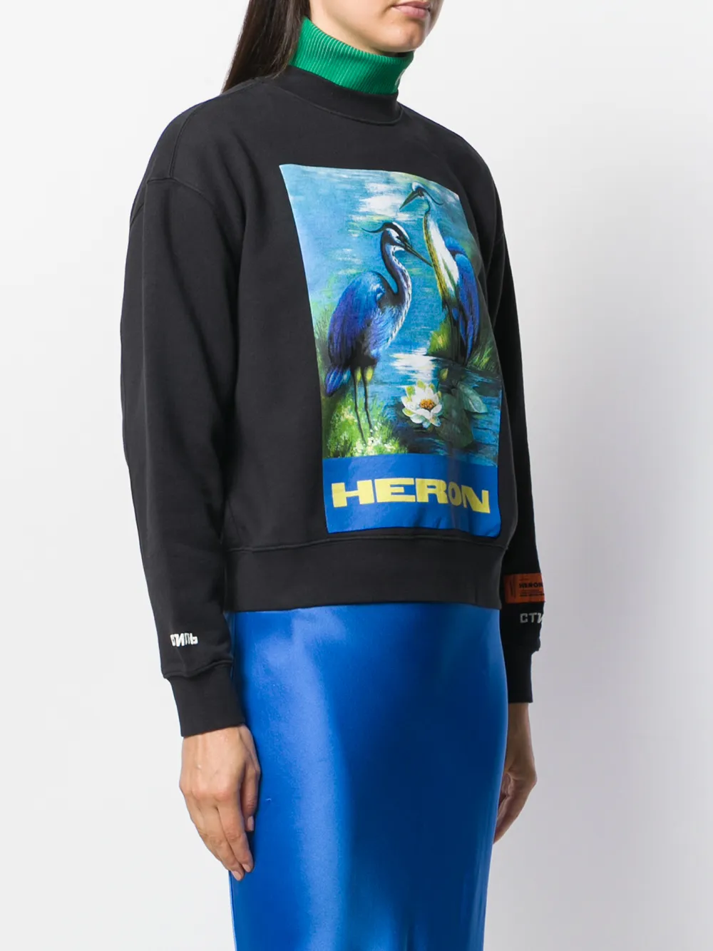  Heron Preston Sweatshirt Mit Logo Print   Schwarz 