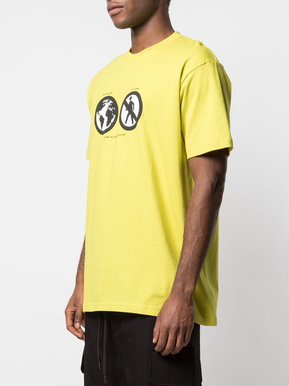 Shop Supreme Save The Planet Graphic-print T-shirt In Yellow