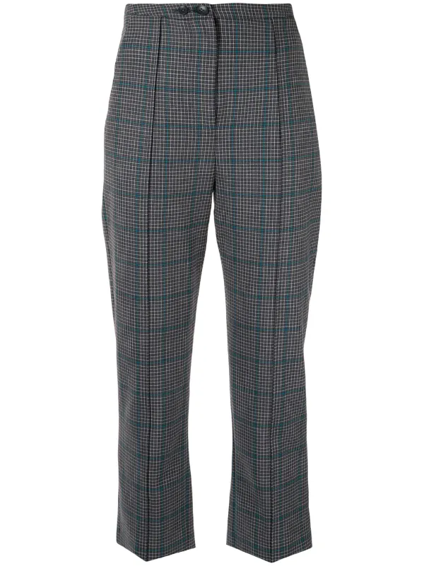 high rise glen plaid pants
