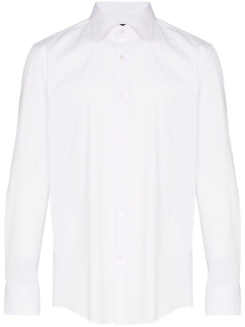 Shop Hugo Boss Button-down Cotton Shirt In White