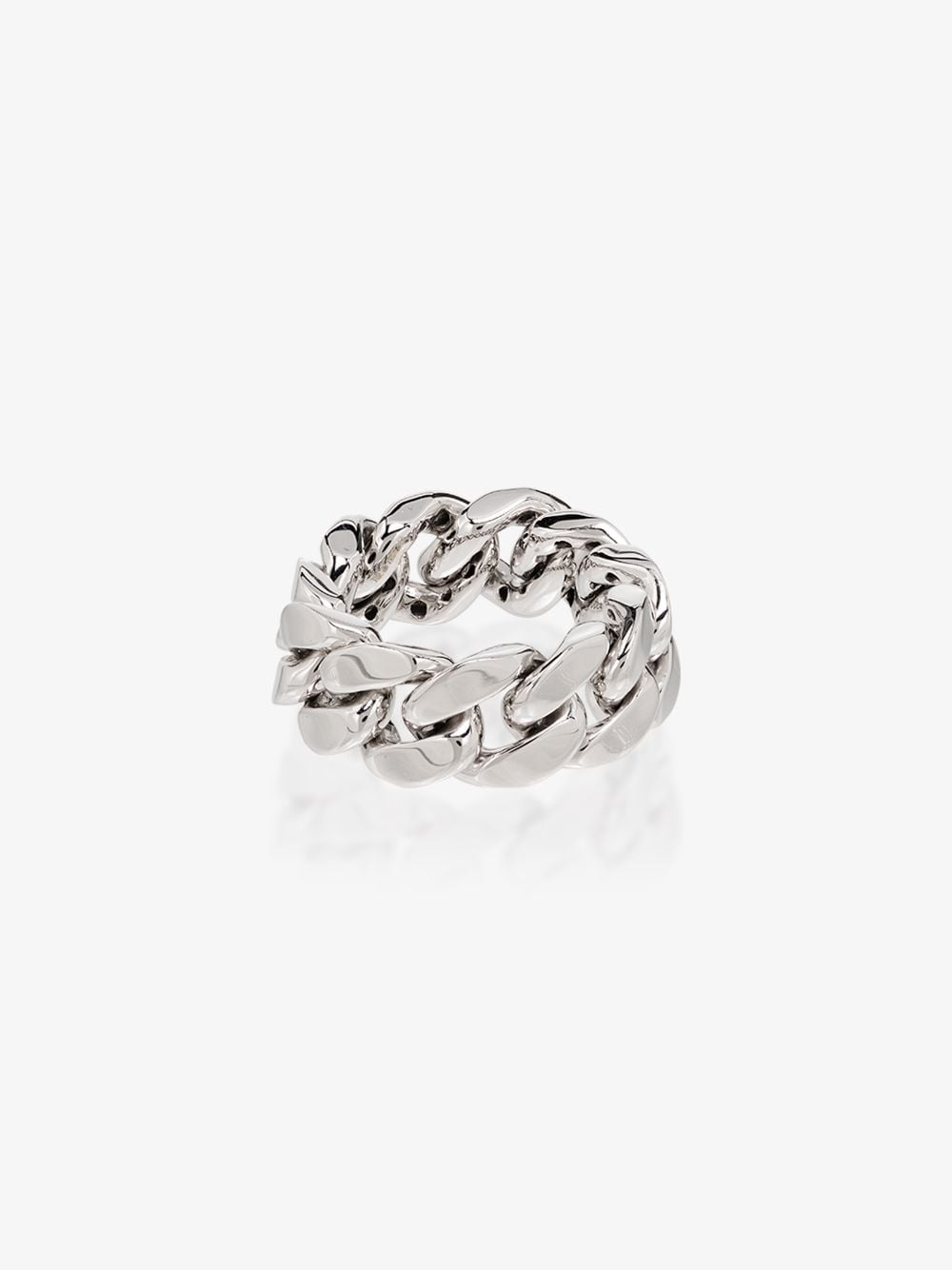 Shop Shay 18k White Gold Pavé Diamond Link Ring In Silver