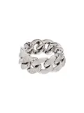 SHAY 18kt white gold pavé diamond link ring - Silver