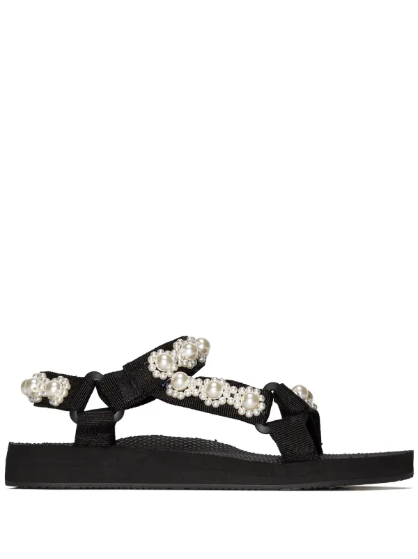 black and pearl sandals