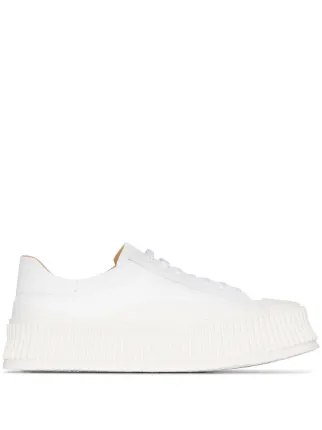 Jil Sander Ridged Sole Leather Sneakers - Farfetch