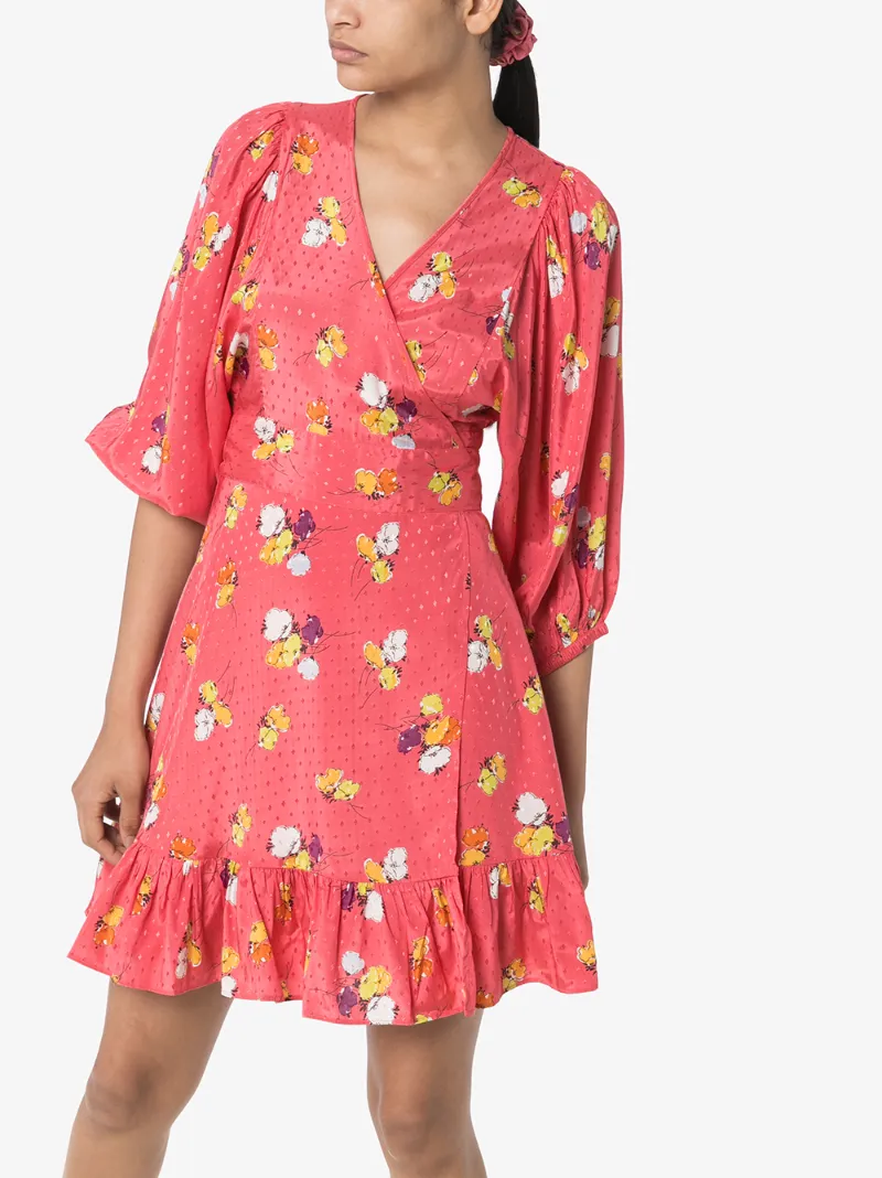 BYTIMO FLORAL-PRINT WRAP DRESS