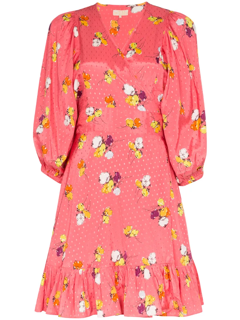 BYTIMO FLORAL-PRINT WRAP DRESS