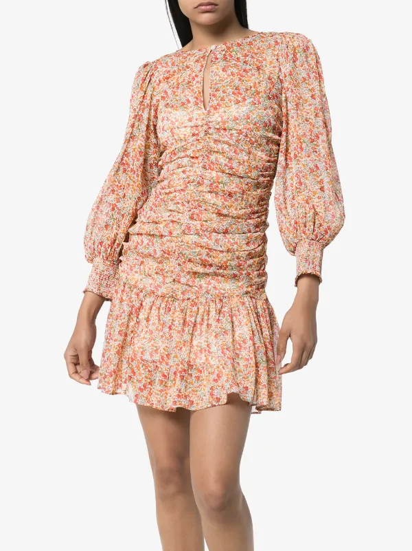 ruched floral dress