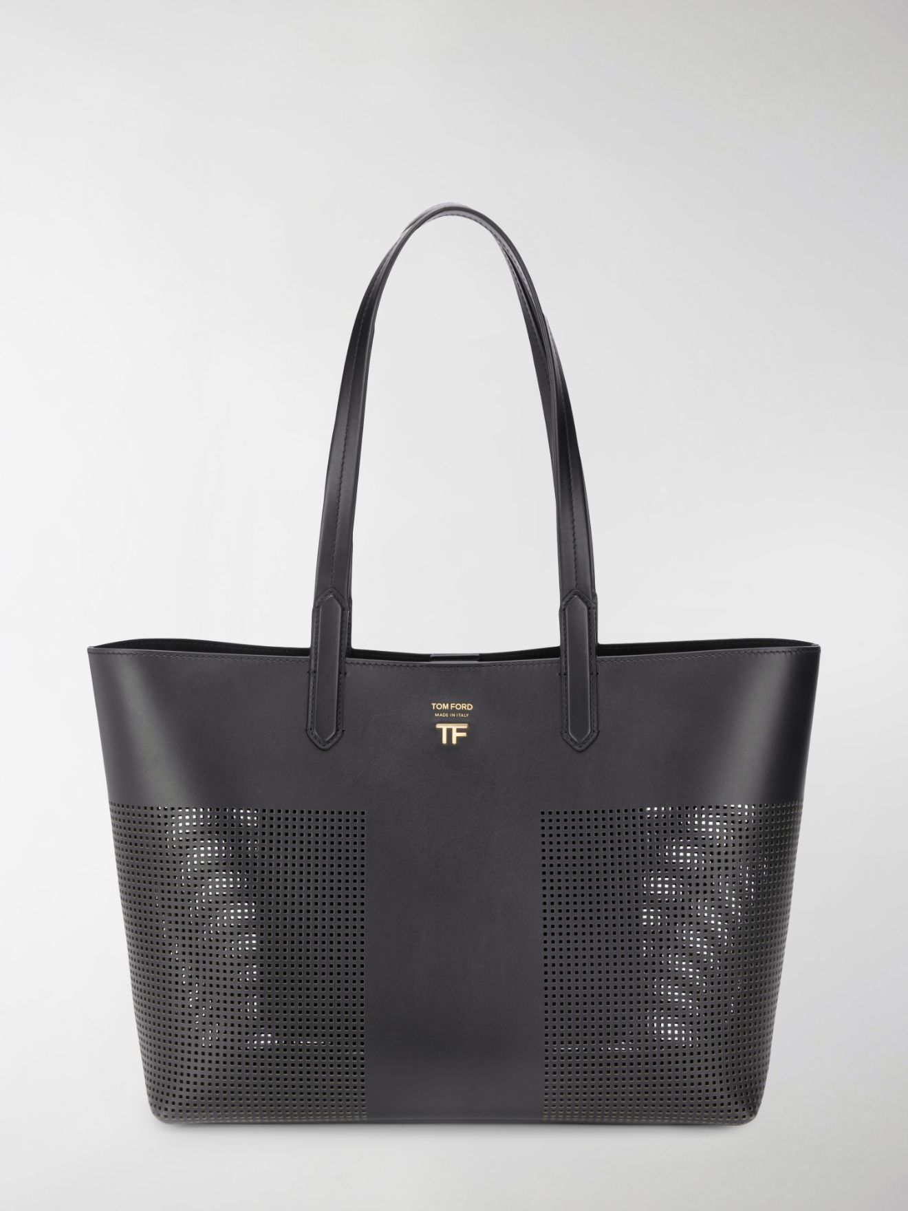 TOM FORD perforated leather tote black | MODES