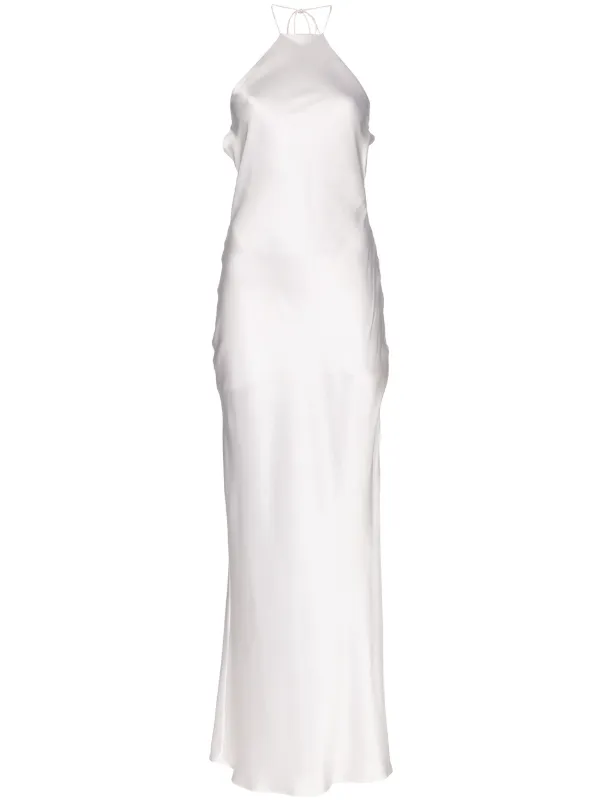 satin white dress maxi