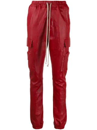 Rick Owens Larry Leather Cargo Trousers 