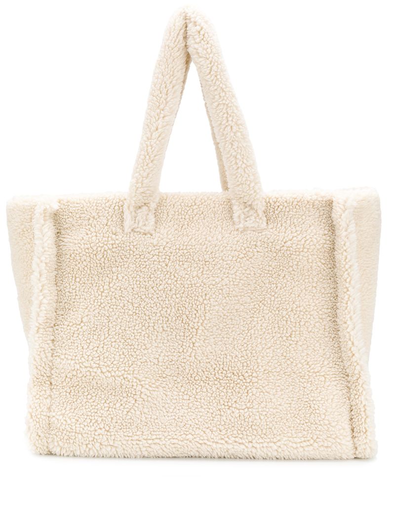 Stand Studio Lola Faux-shearling Tote Bag In Neutrals | ModeSens