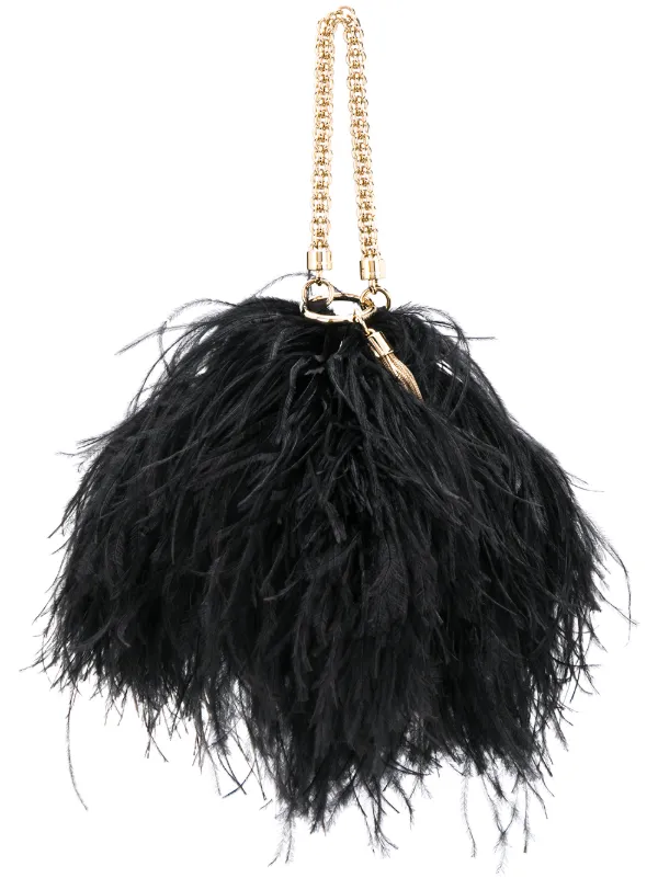 black feather bag