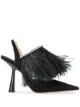 الصورة 1 من Jimmy Choo حذاء بكعب مفتوح من الخلف 100 ملم أمبر