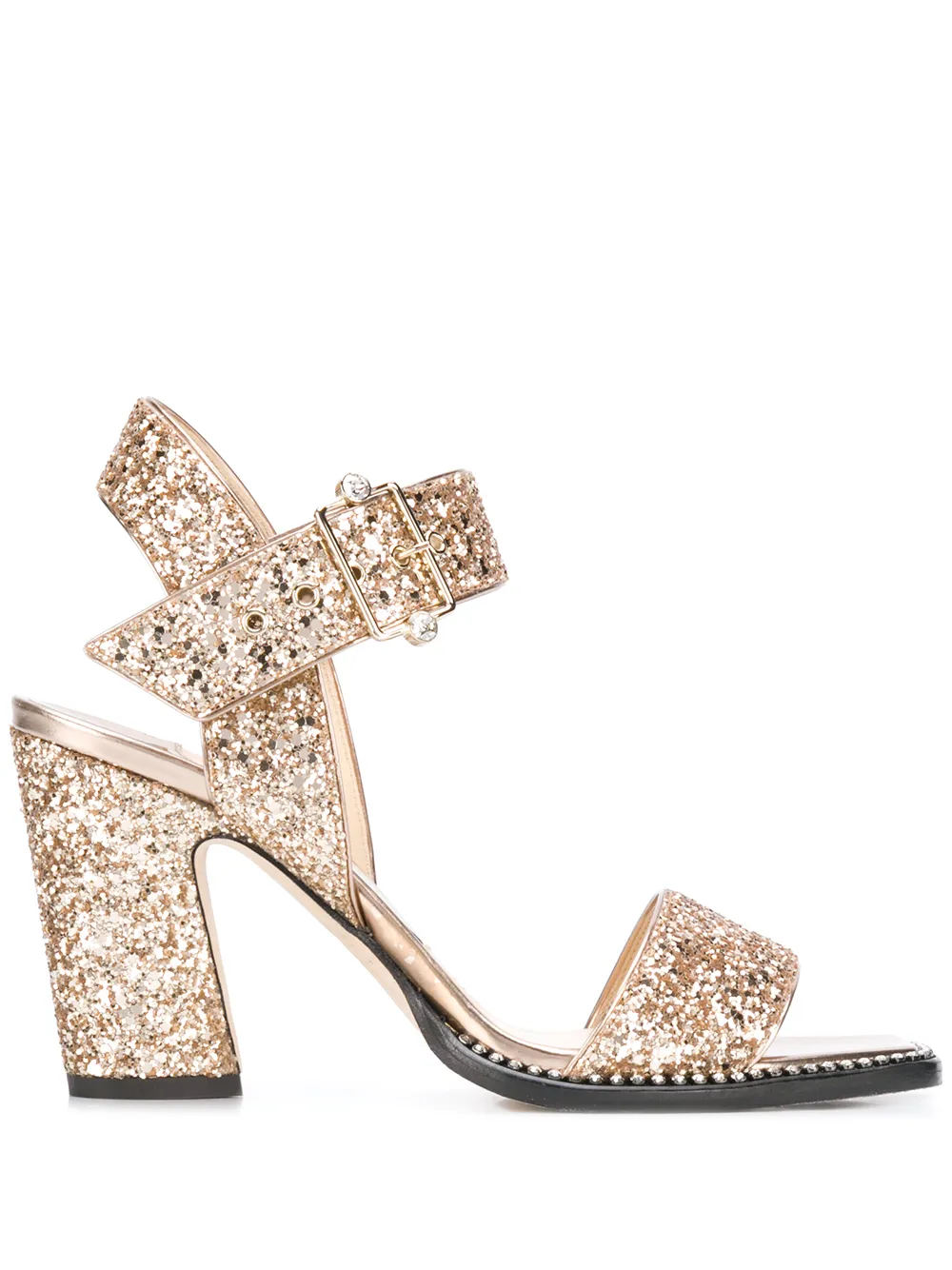 JIMMY CHOO MINASE 85MM GLITTER SANDALS