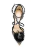 Jimmy Choo حذاء بكعب مزين بالريش أوديت
