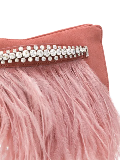 JIMMY CHOO VENUS FEATHER-TRIM CLUTCH