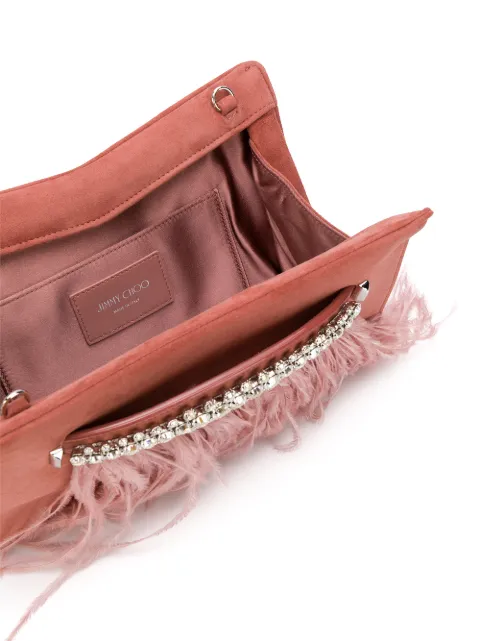 JIMMY CHOO VENUS FEATHER-TRIM CLUTCH