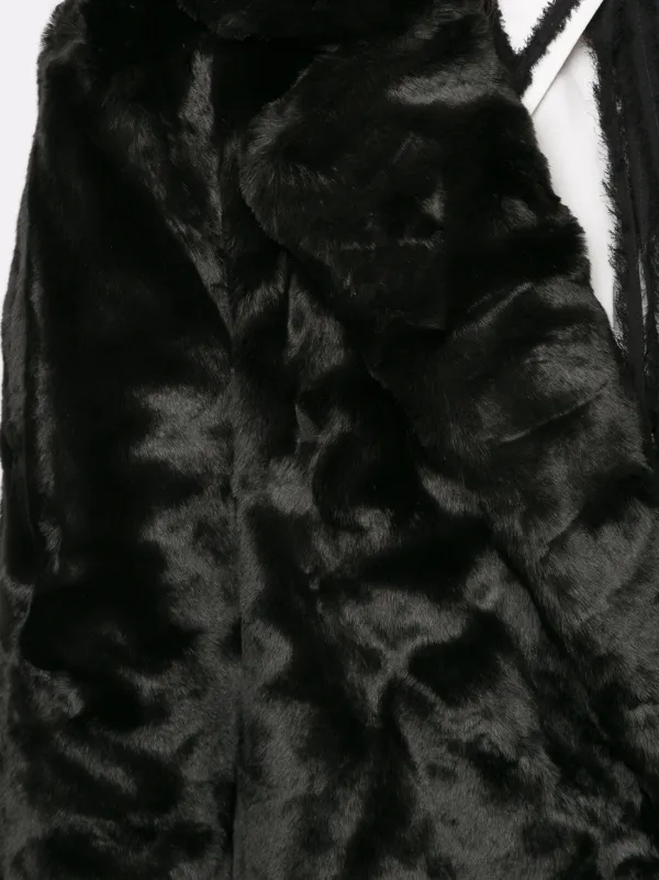 Unreal Fur Black Bird faux fur Coat Farfetch