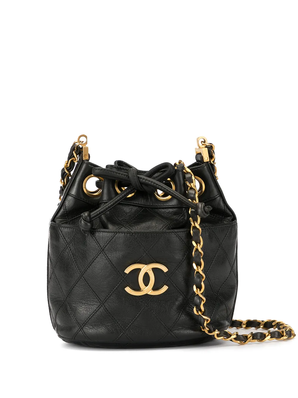 Chanel Cosmos Line Cc Drawstring Chain Shoulder Bag In Black ModeSens