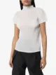 Pleats Please Issey Miyake high neck short sleeve plissé top