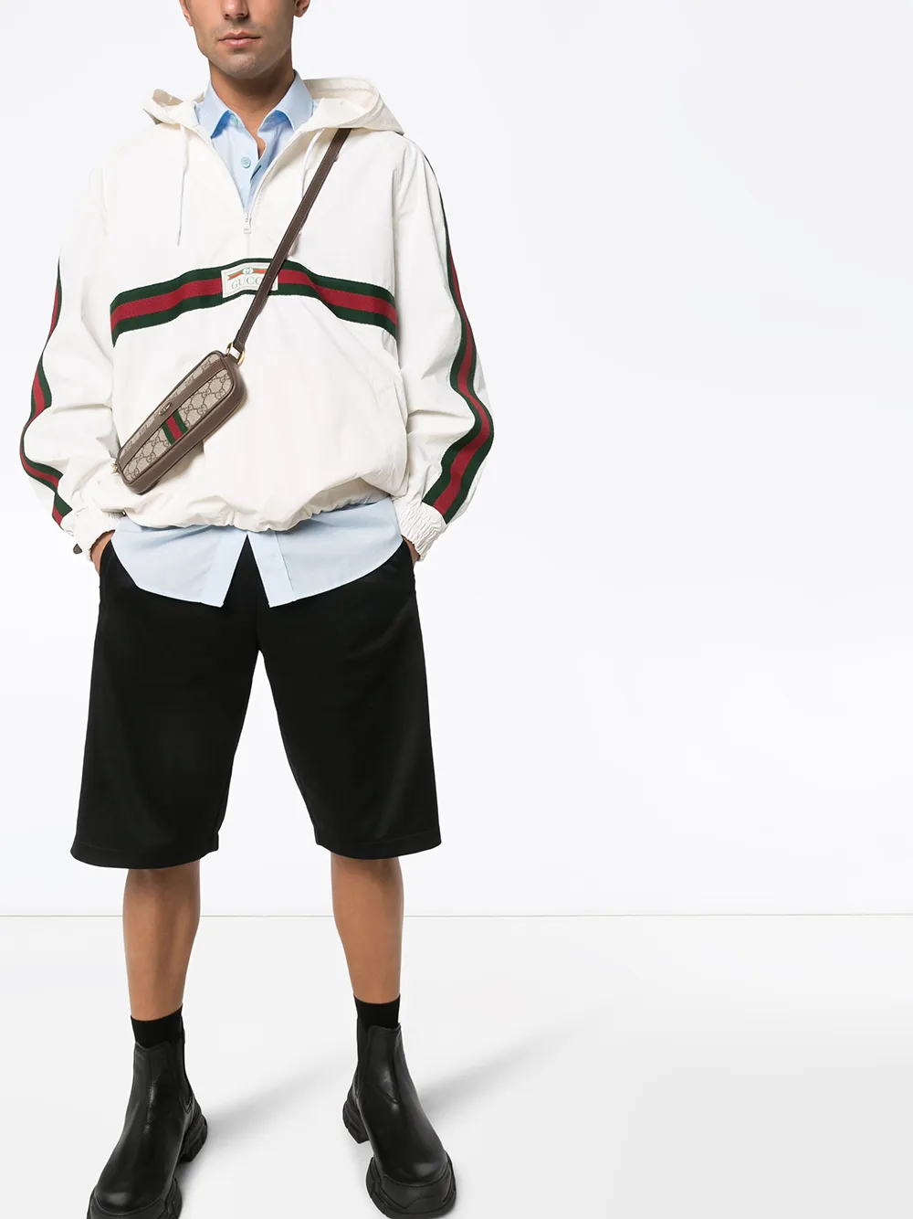 Gucci Black Technical Jersey Gg Shorts In Black
