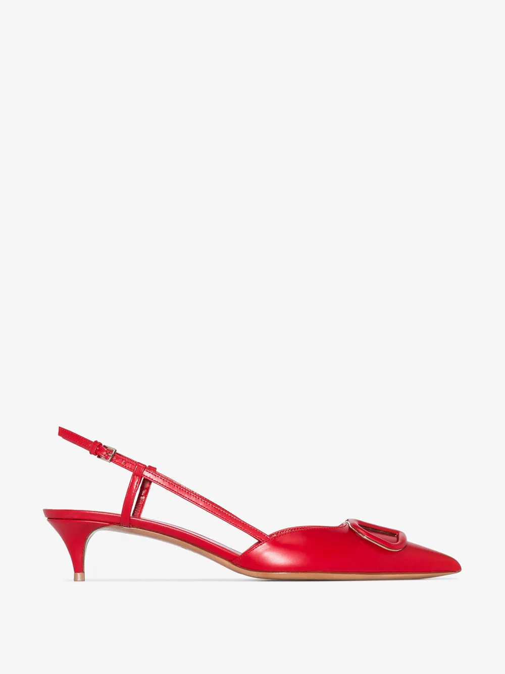 VALENTINO VALENTINO RED GARAVANI VLOGO 40 LEATHER SLINGBACK PUMPS,TW2S0Q70MZF14549747