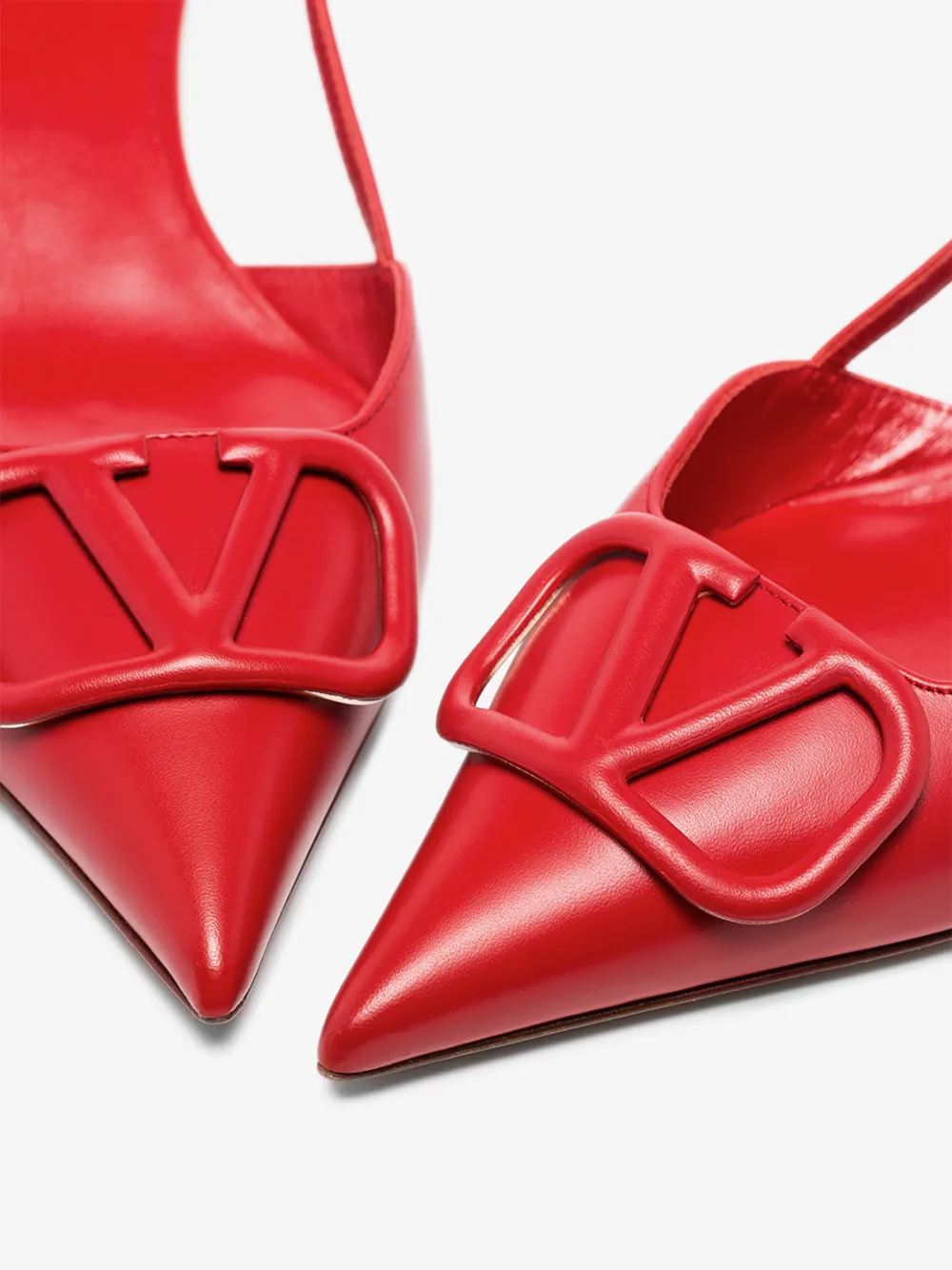 VALENTINO VALENTINO RED GARAVANI VLOGO 40 LEATHER SLINGBACK PUMPS,TW2S0Q70MZF14549747