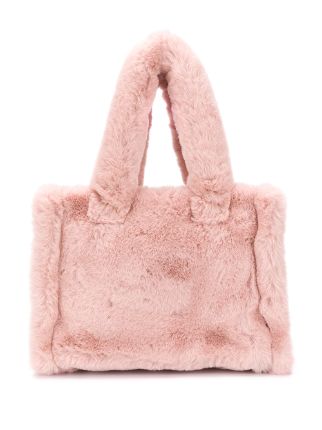 pink fur tote bag