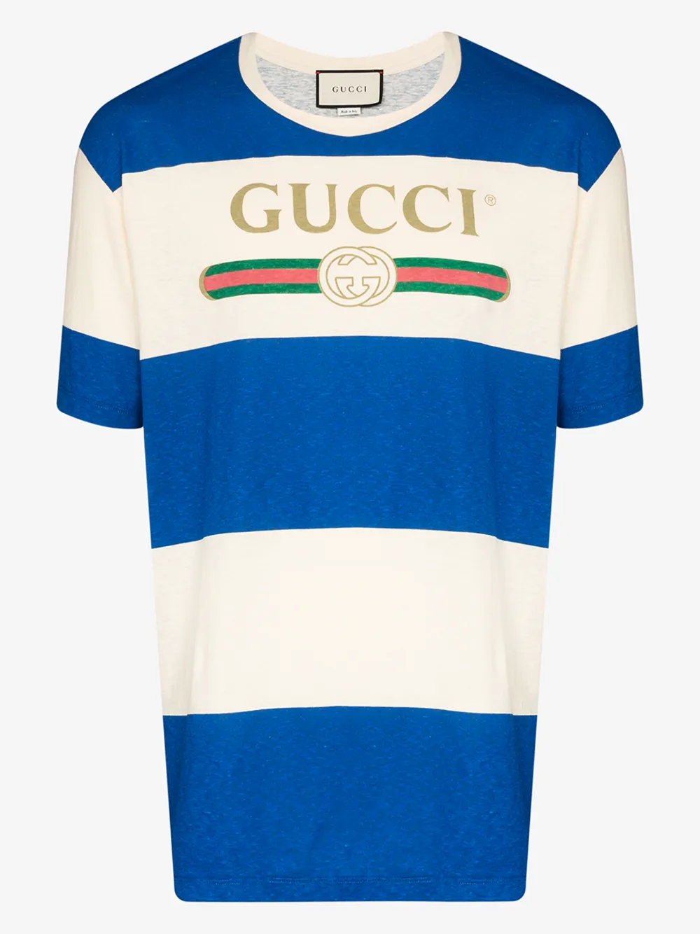GUCCI GUCCI FAKE LOGO STRIPE T-SHIRT,604176XJB6V14549876