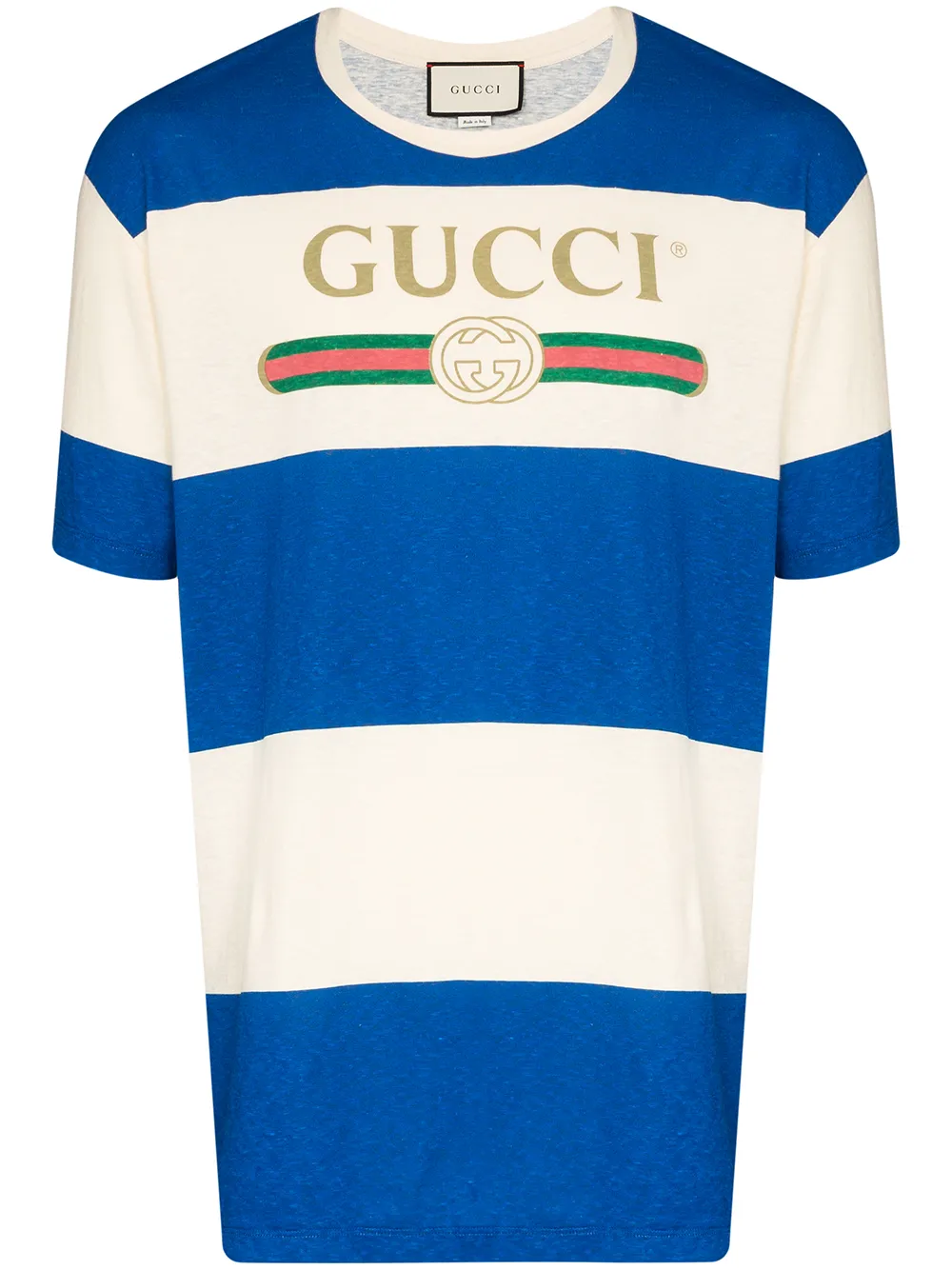 GUCCI GESTREIFTES T-SHIRT MIT LOGO