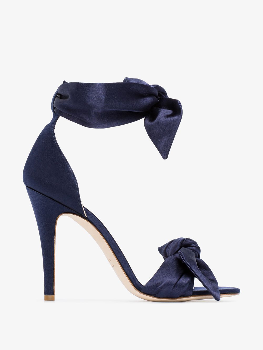 GIA COUTURE BLUE KATIUSHA 120 BOW SATIN SANDALS,KATIUSHAA10914549905