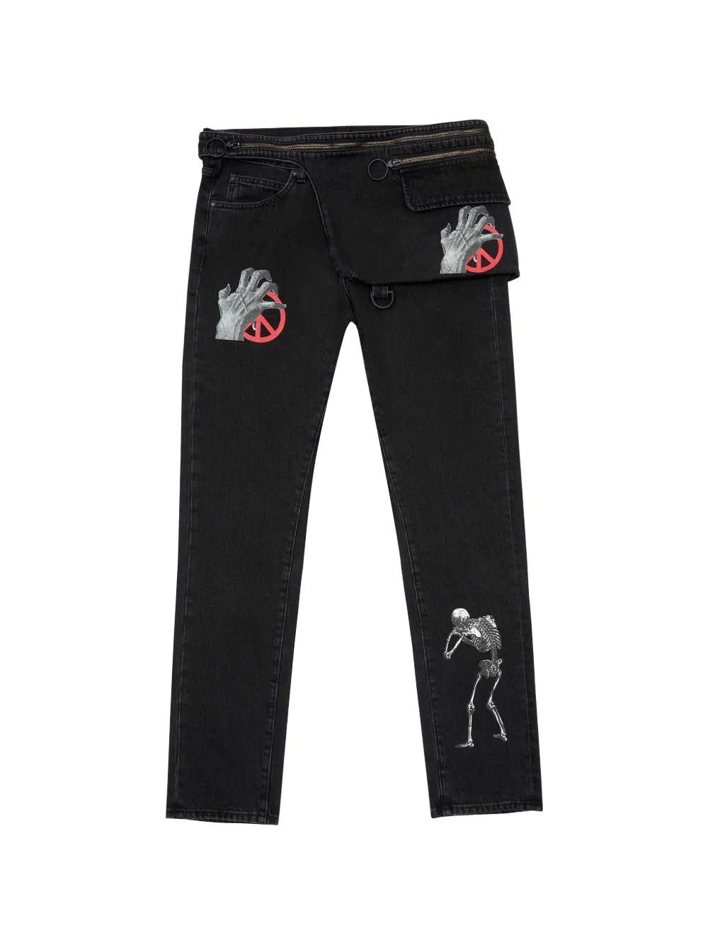 Off-White Jeans met grafische print Zwart