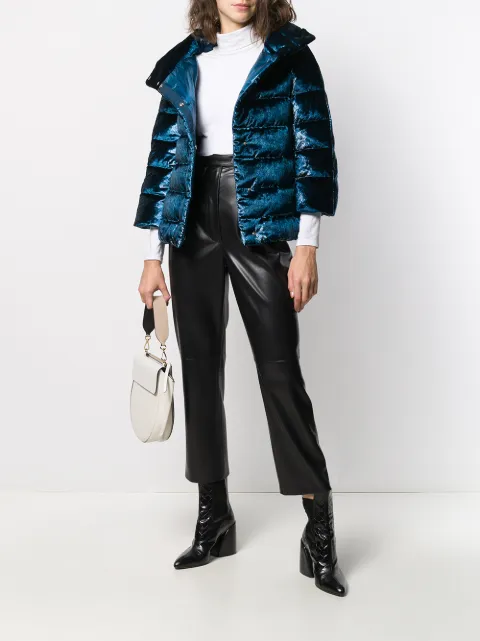 Herno velvet effect puffer jacket 