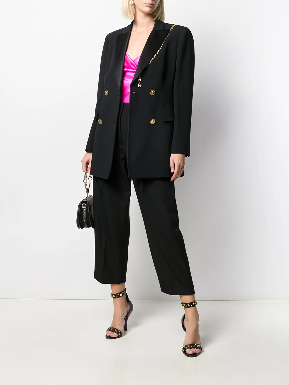  Versace Doppelreihiger Blazer   Schwarz 