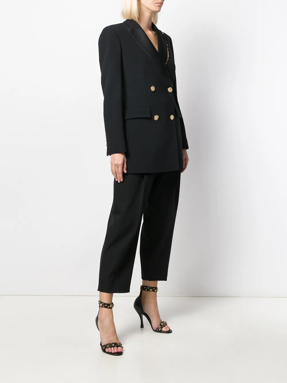  Versace Doppelreihiger Blazer   Schwarz 