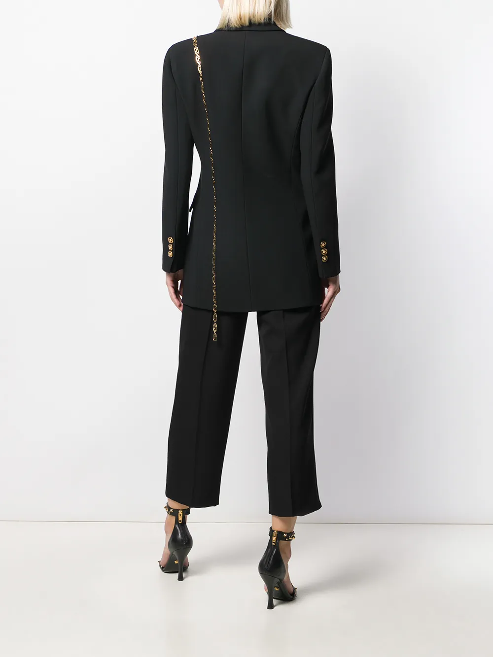 Versace Blazer met dubbele rij knopen Zwart