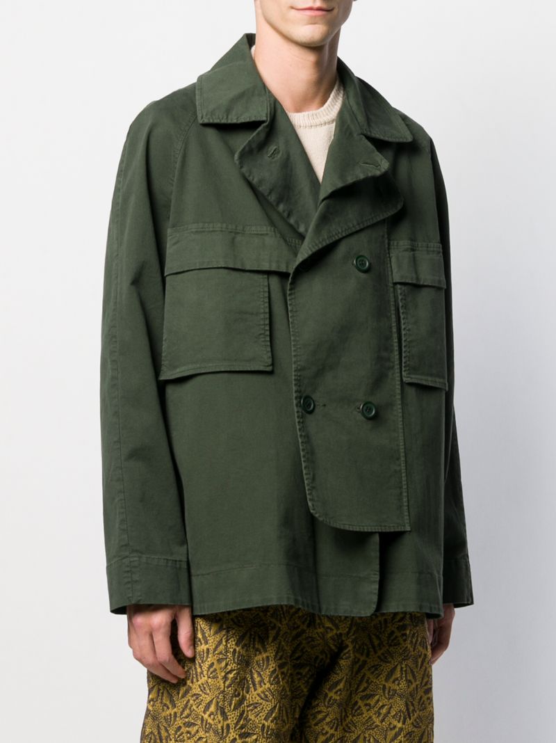 Shop Henrik Vibskov Tanoi Double-breasted Parka In Green